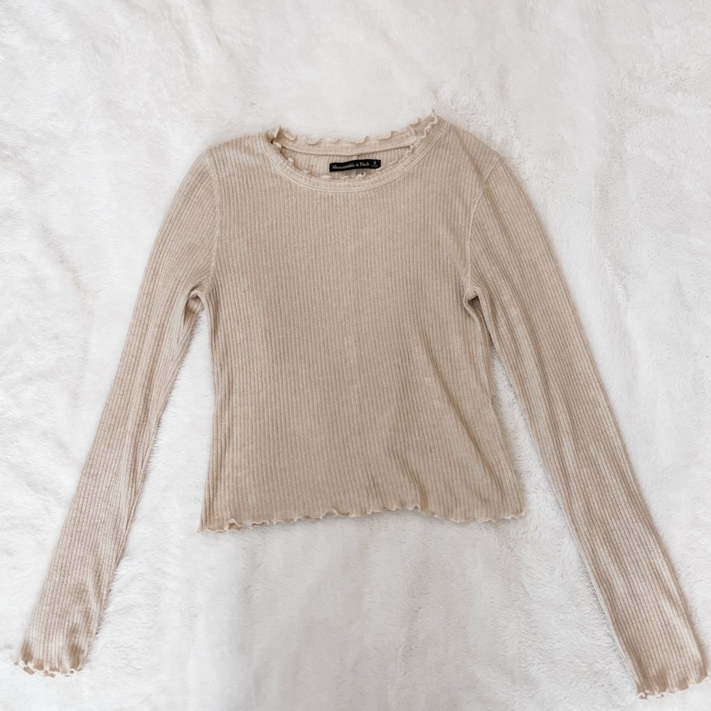 Abercrombie and Fitch cream long sleeve